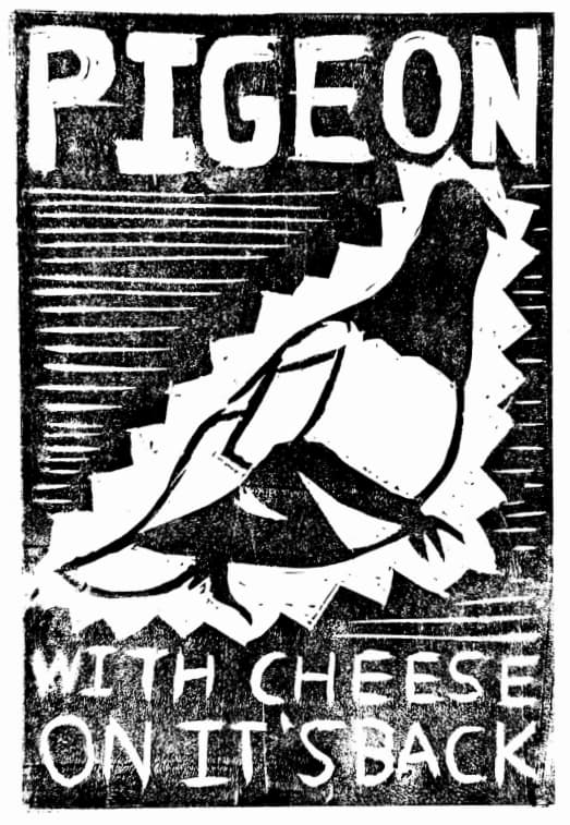 Pigeon With Cheese On It's Back